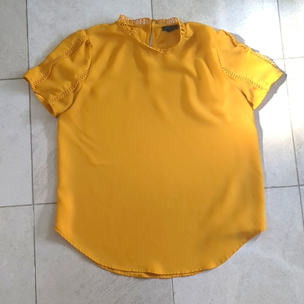 Mustard blouse from Ann Taylor